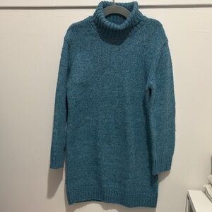 Zara 6-7Y Teal Cowl Neck Sweater dress.